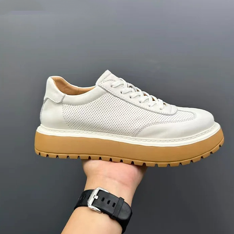 Retro Dermis Ventilate Hollow Fallow Leather Shoes