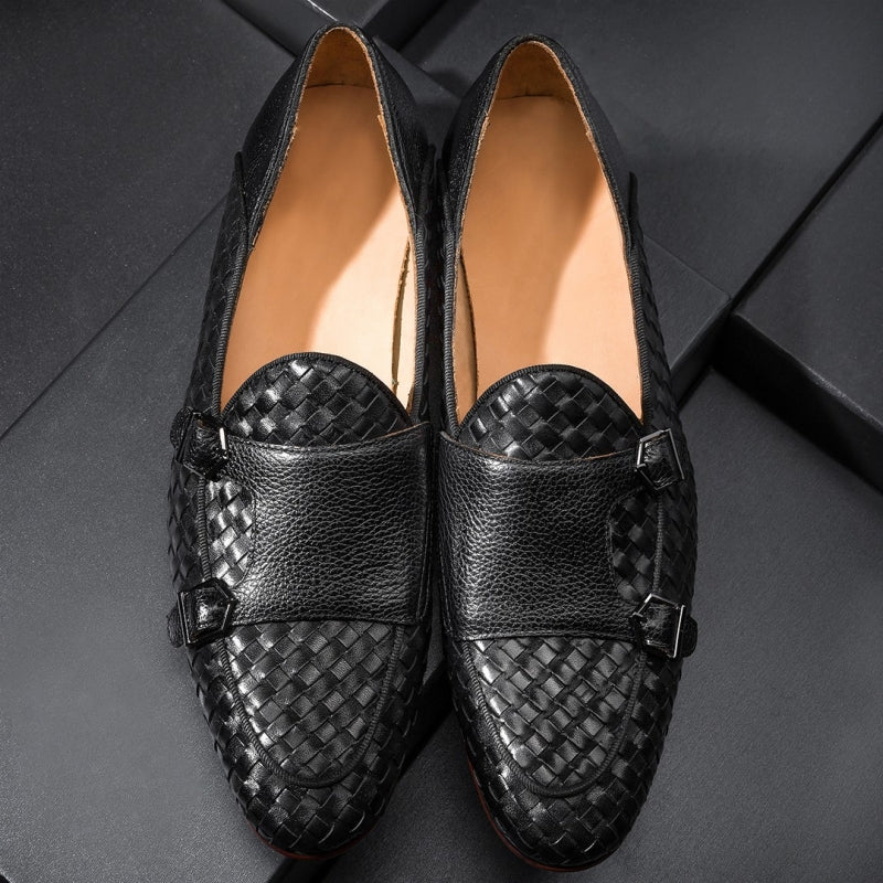 Men's Woven Cowhide Munk Shoes