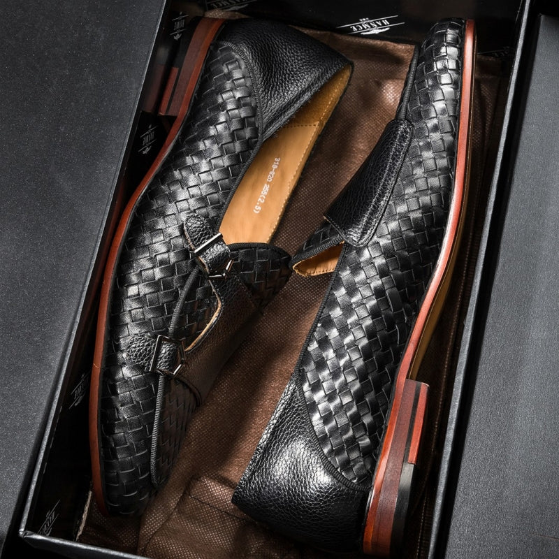 Men's Woven Cowhide Munk Shoes