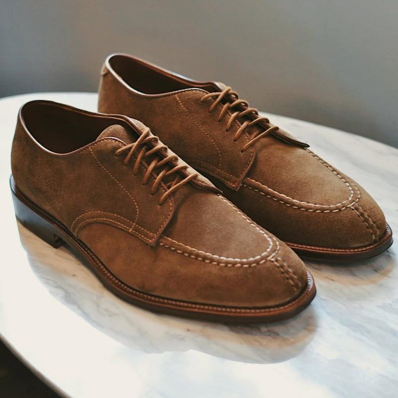 6-Eyelet Handsewn Norwegian Front Blucher In Snuff Suede