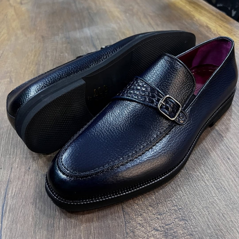 Men's Shoes Crocodile Pattern Leather Work Shoes