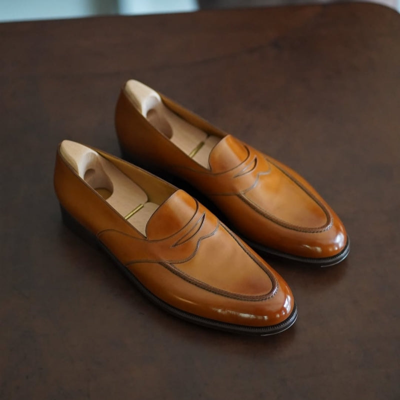 Norwegian Casual Calf Shoes With Hand-stitched