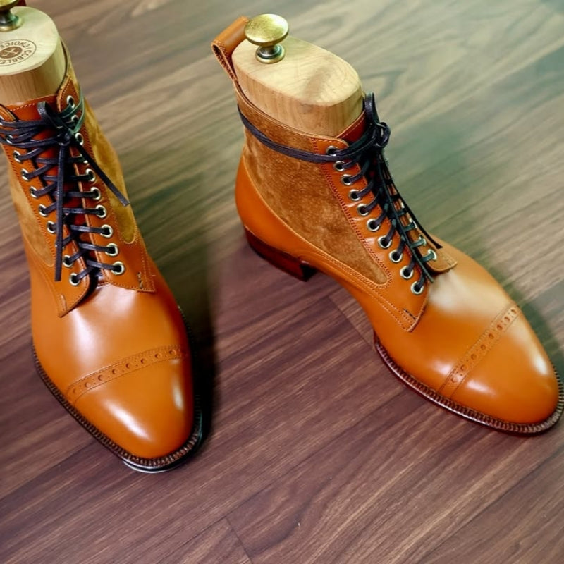 Men's Elegant Lace-Up Suede Boots