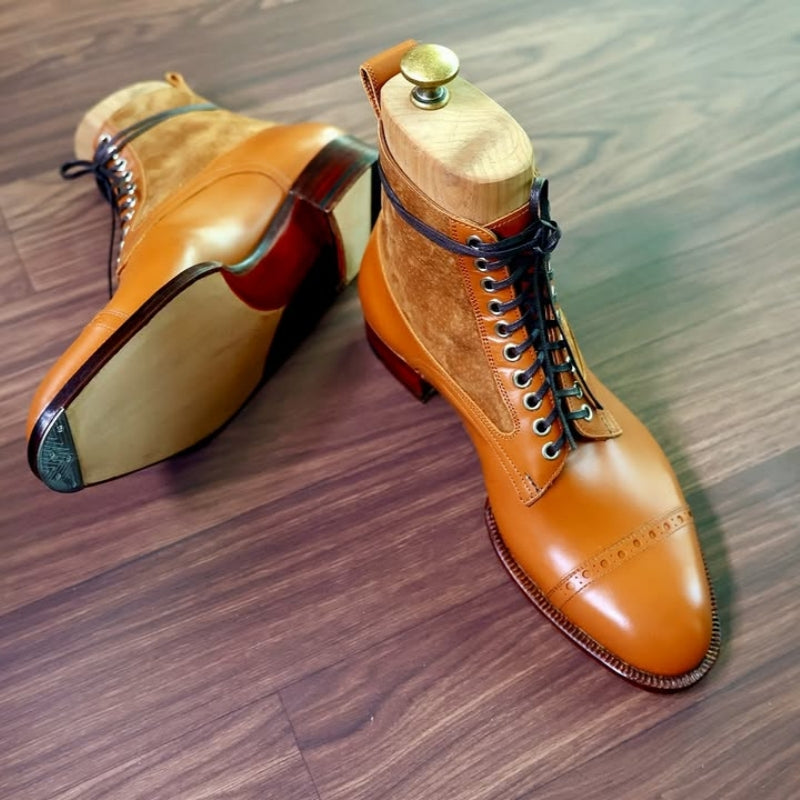 Men's Elegant Lace-Up Suede Boots