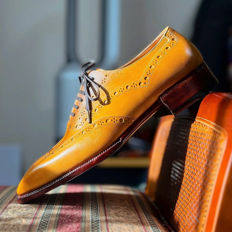 Baby Camel Leather U-Wing Oxford