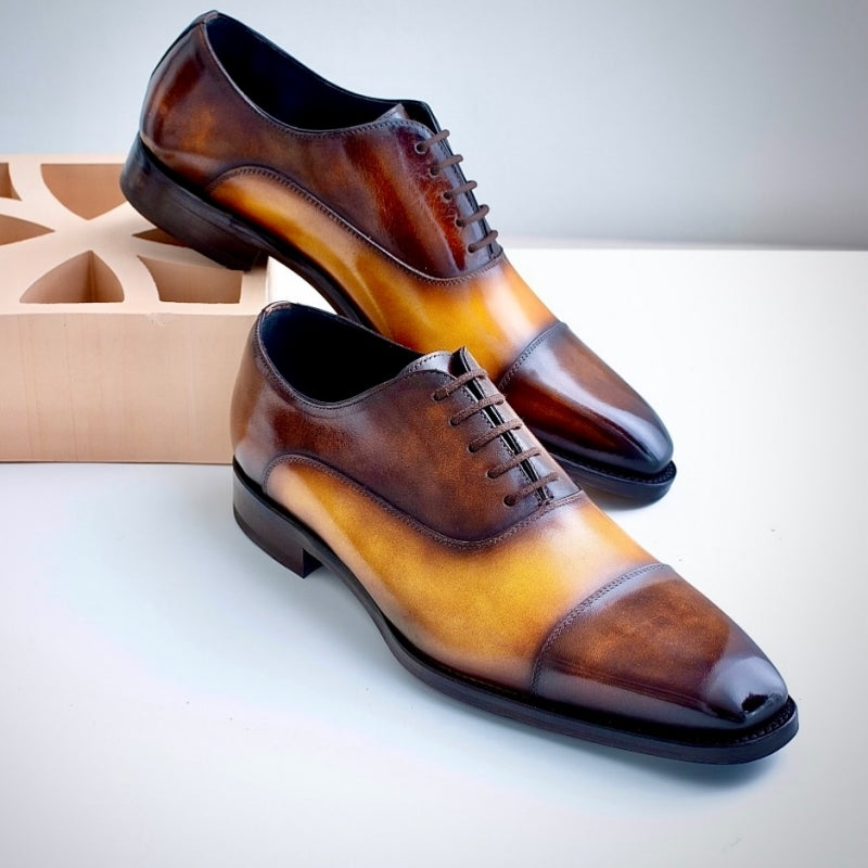 Elegance Watteau Brown & Camel Two-tone Shoes