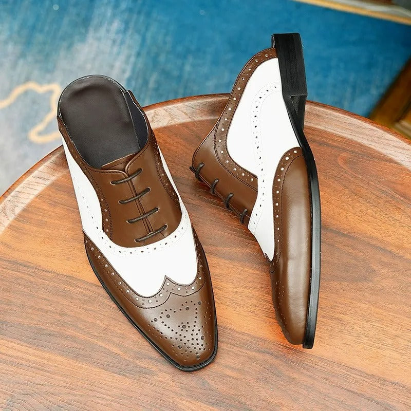 Genuine Leather Breathable Brogue Sandals