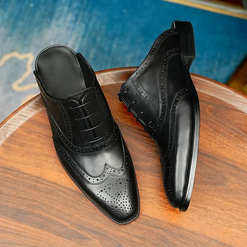 Genuine Leather Breathable Brogue Sandals