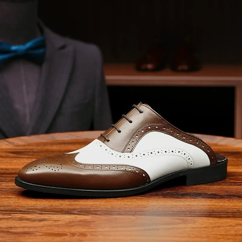 Genuine Leather Breathable Brogue Sandals