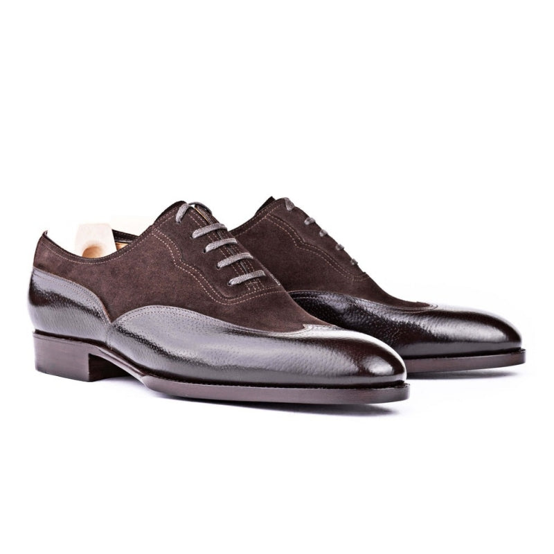 Long Wing Full Brogue Oxford With Plain Tip