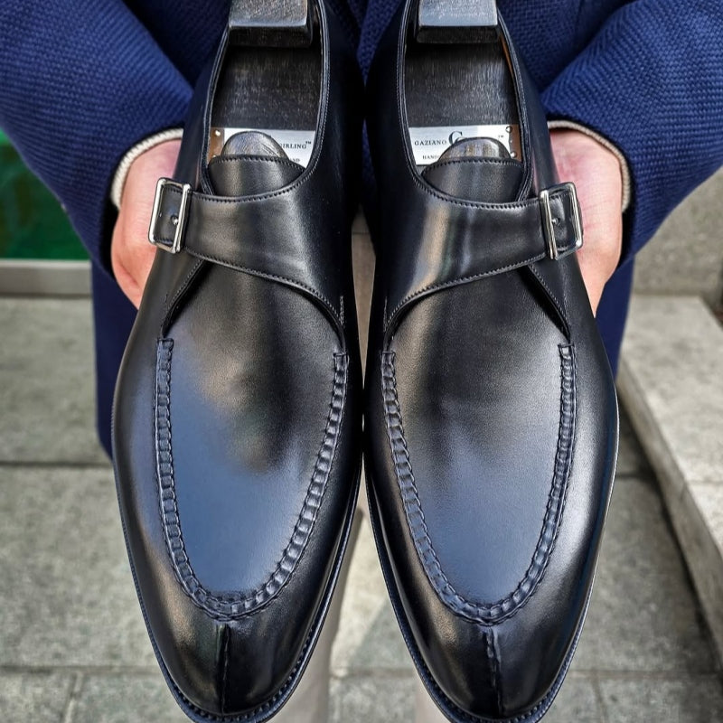 Black Calf Single Monks