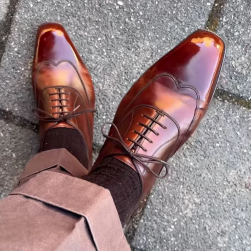 Men's Leather Wingtip Lace Up Oxford Dress Formal Shoes