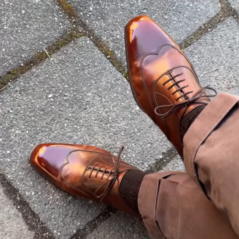Men's Leather Wingtip Lace Up Oxford Dress Formal Shoes