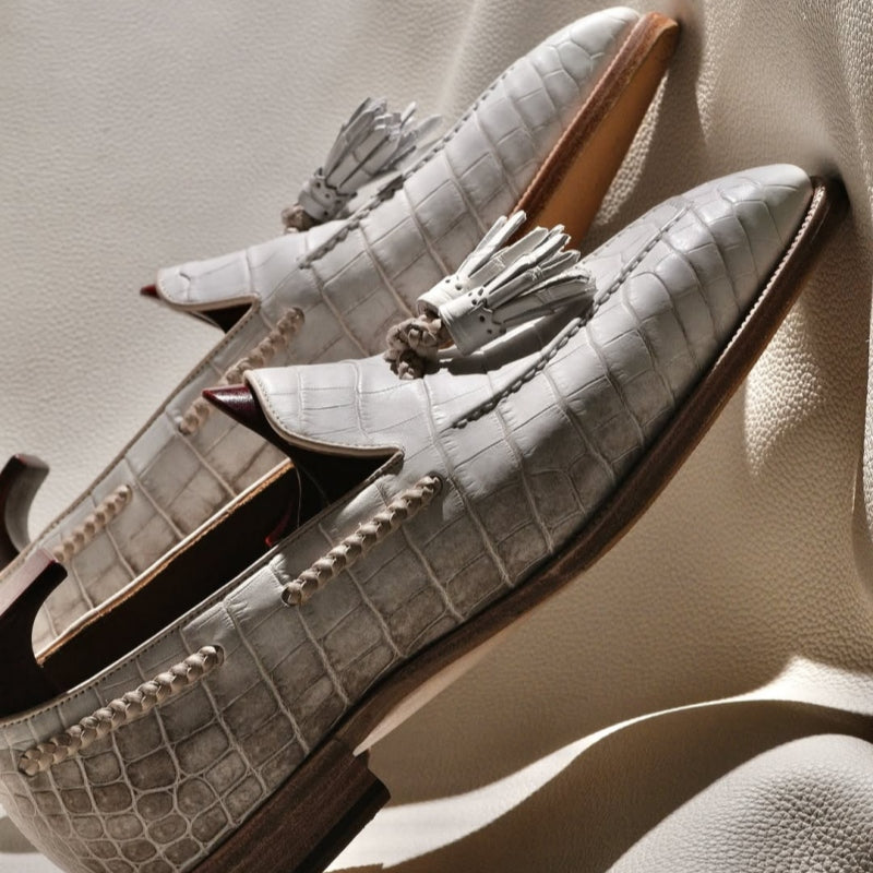 De Niro Crocodile Leather Loafers
