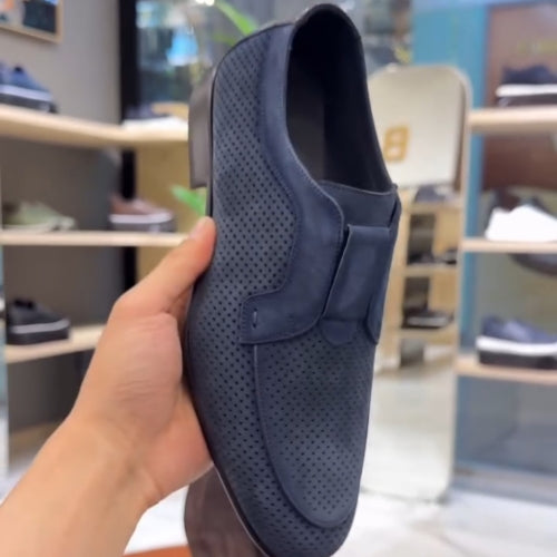 Suede Perforated Leather Shoes