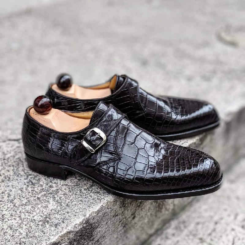 Men's Crocodile Luxury Single Monks