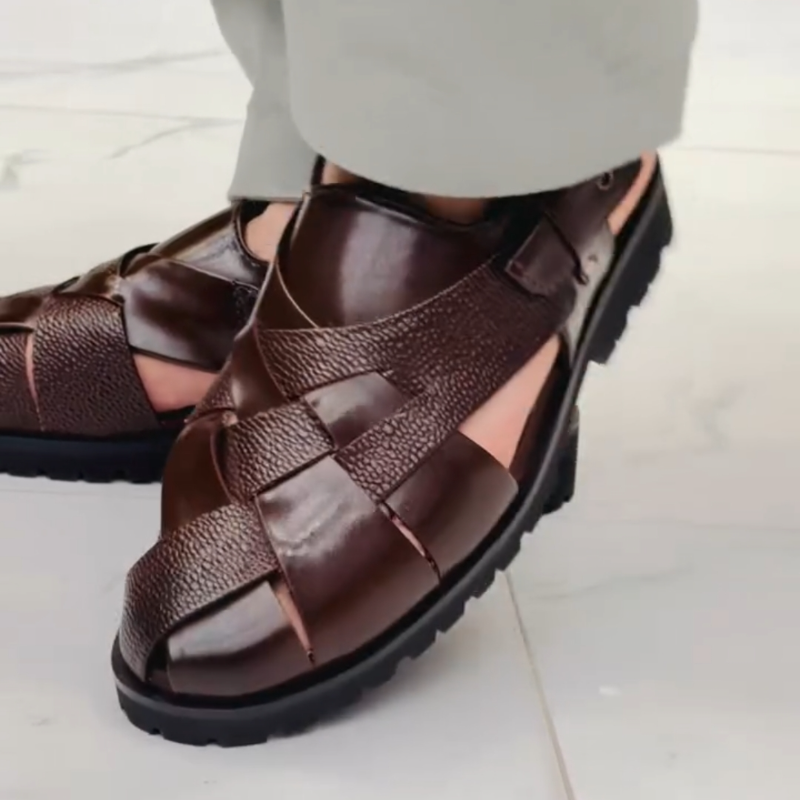 Hand Knit Men's Classic Roman Slippers