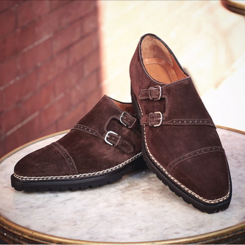 Handmade Calfskin Classic Double Monk