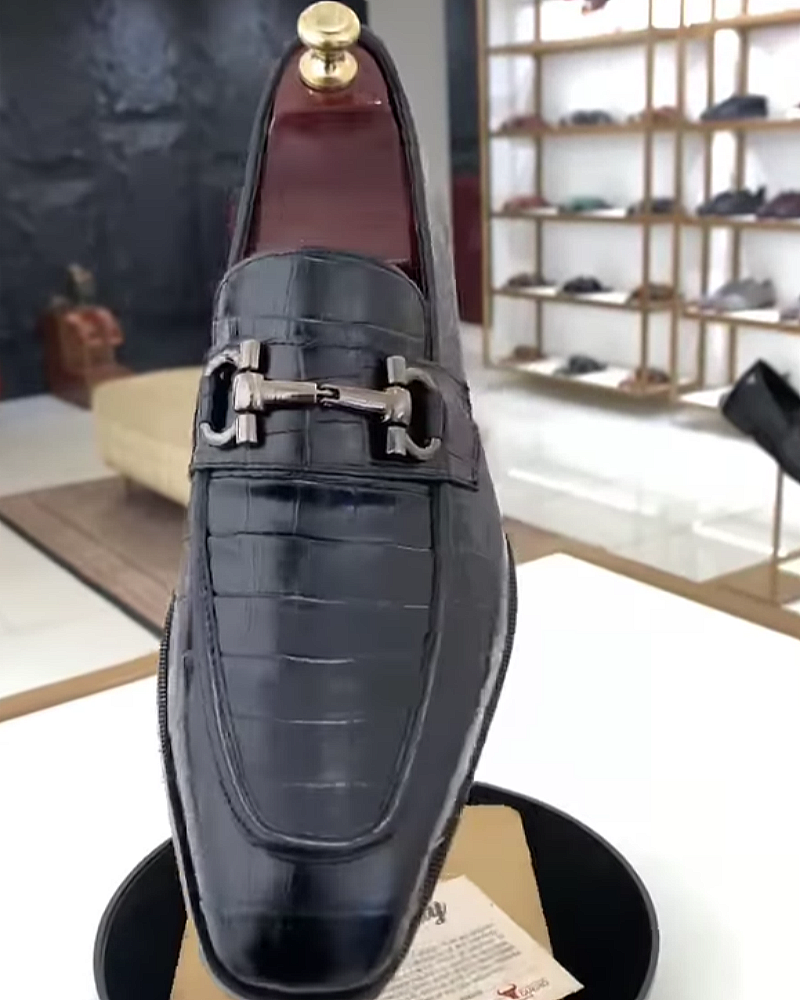 Italian Crocodile Leather Moccasins