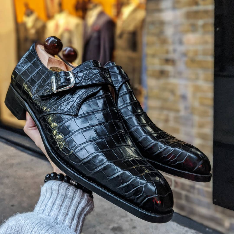 Men's Crocodile Luxury Single Monks