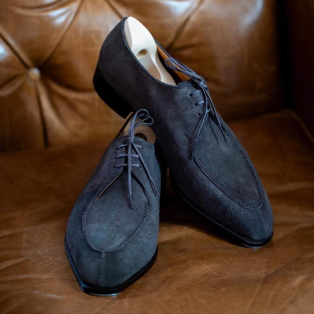 KUDU Suede Derby Leather Shoes