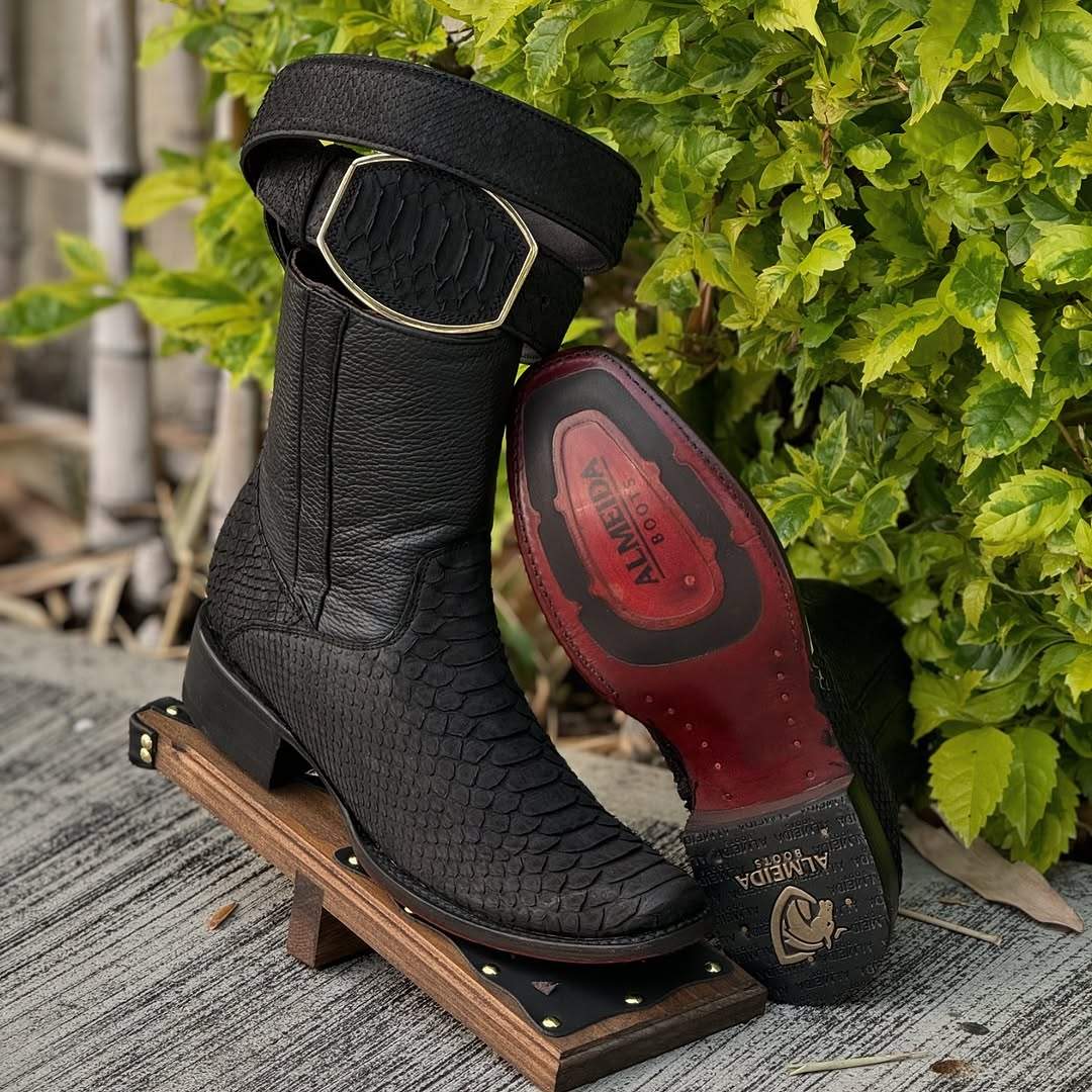 Italian Vintage Python Cowboy Boots