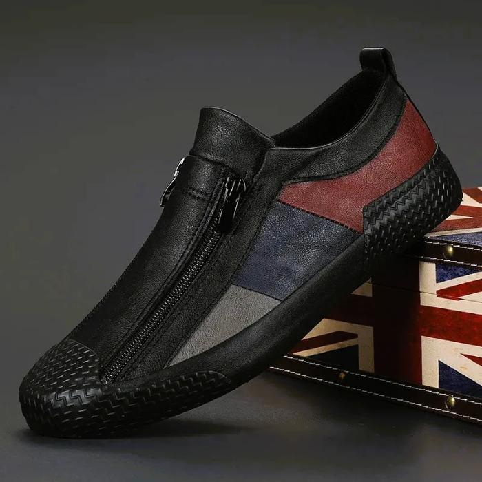 Leather Zip Sneakers