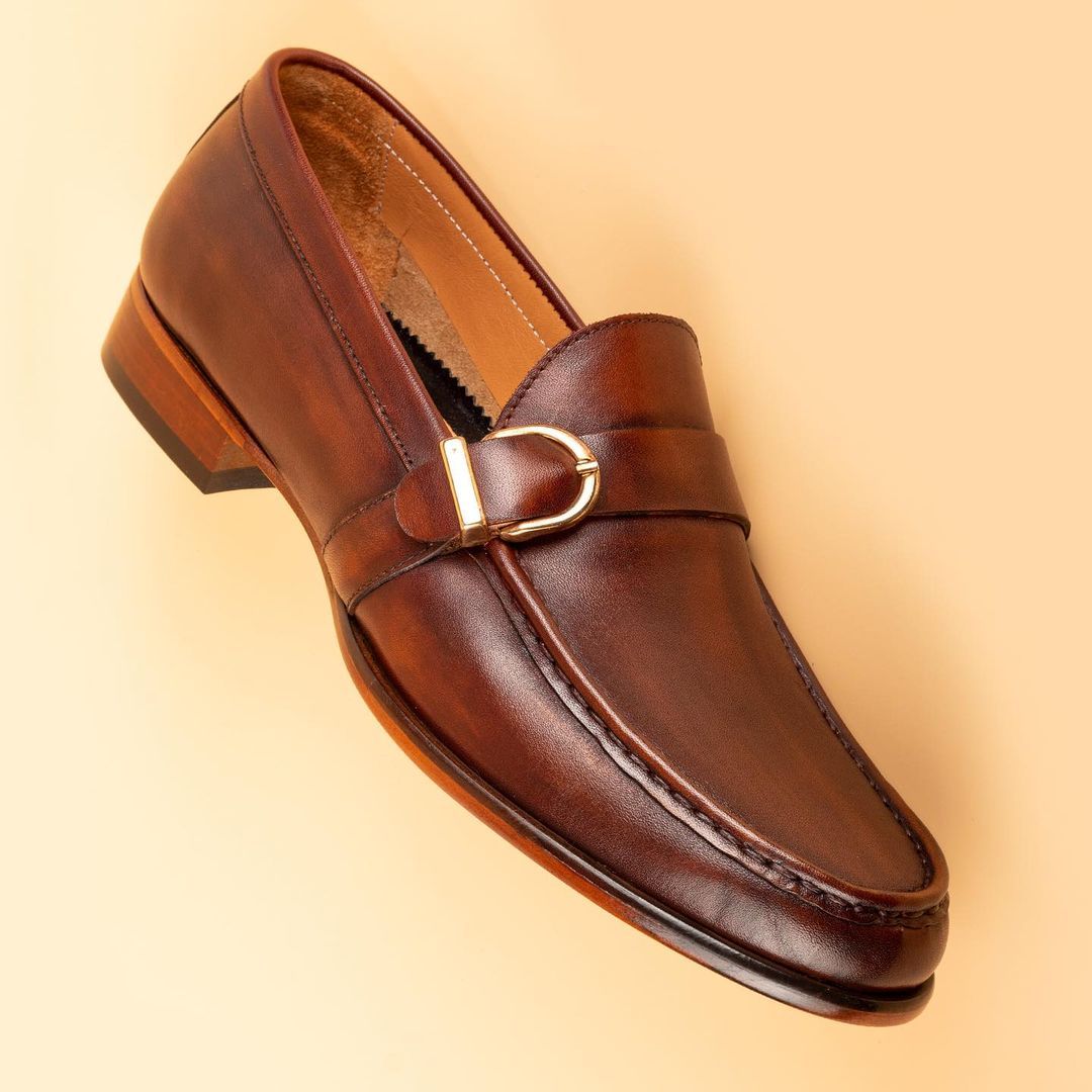 Copper Single Monk Strap Shoes