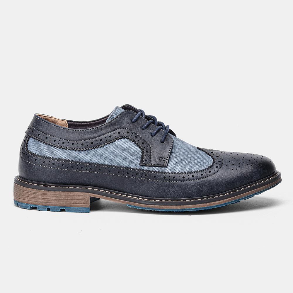 Brogues Colorblocked Casual Business Leather Shoes