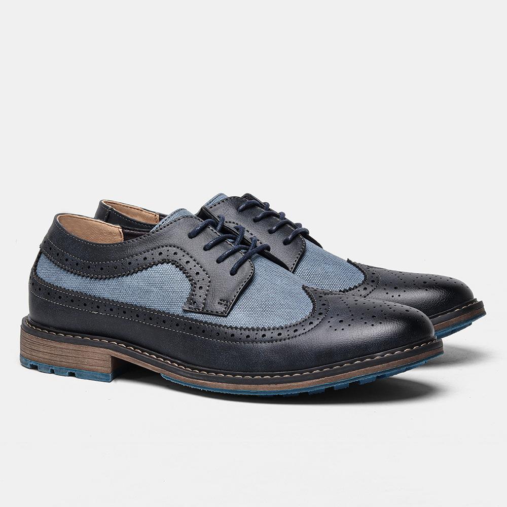 Brogues Colorblocked Casual Business Leather Shoes