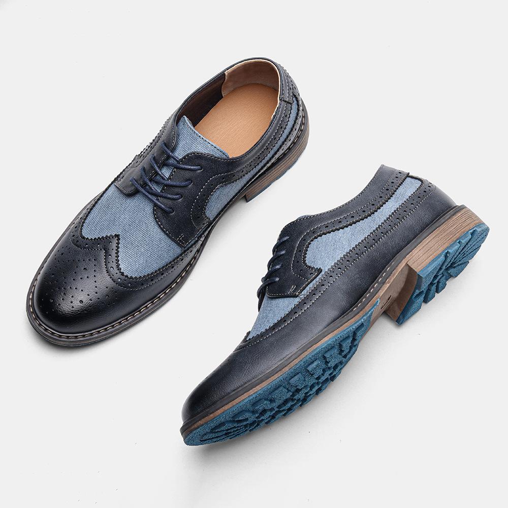 Brogues Colorblocked Casual Business Leather Shoes