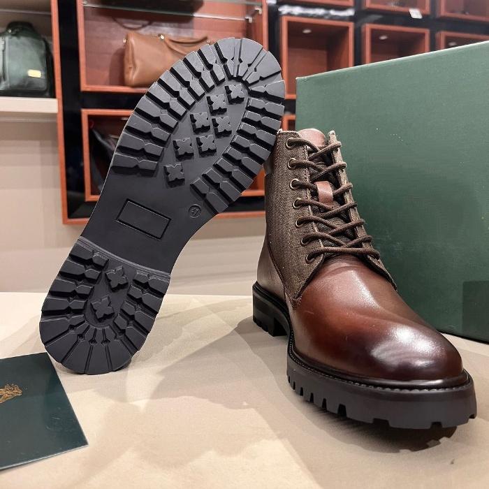 Brown Vintage Leather Mid-Top Boots
