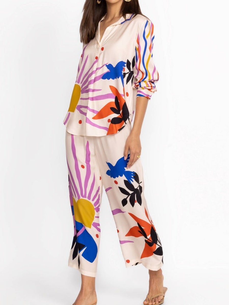 Landscape Floral Casual Suit