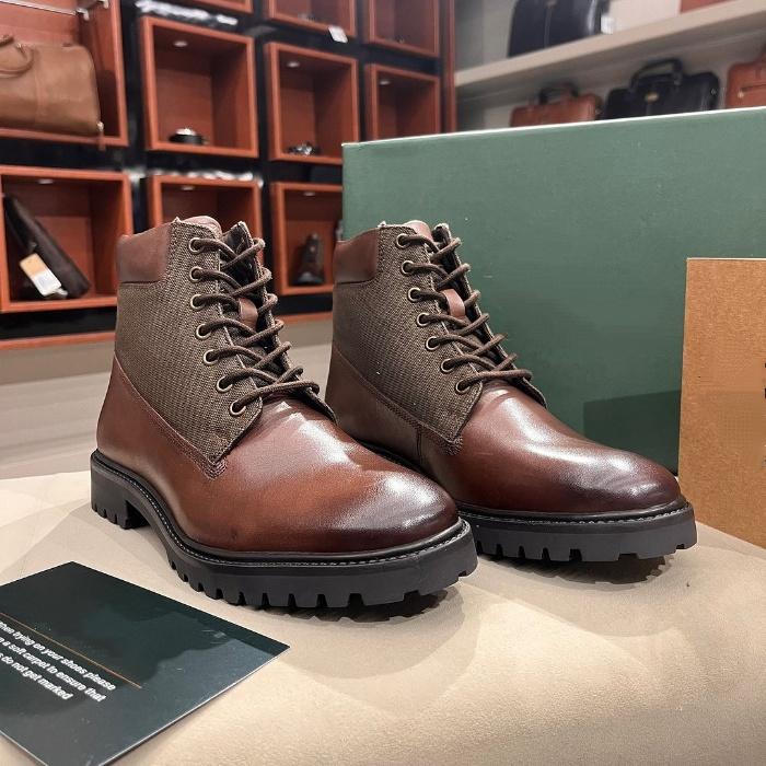 Brown Vintage Leather Mid-Top Boots