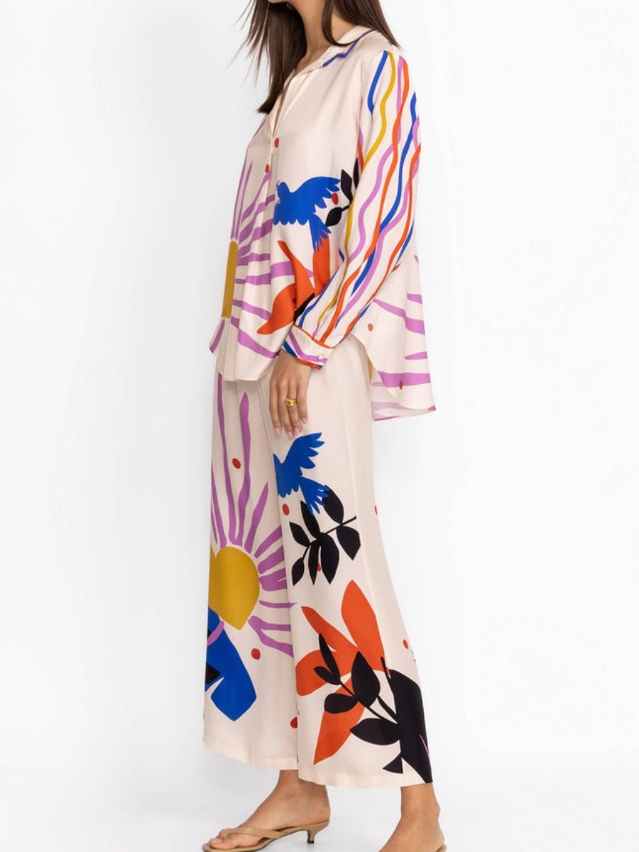 Landscape Floral Casual Suit
