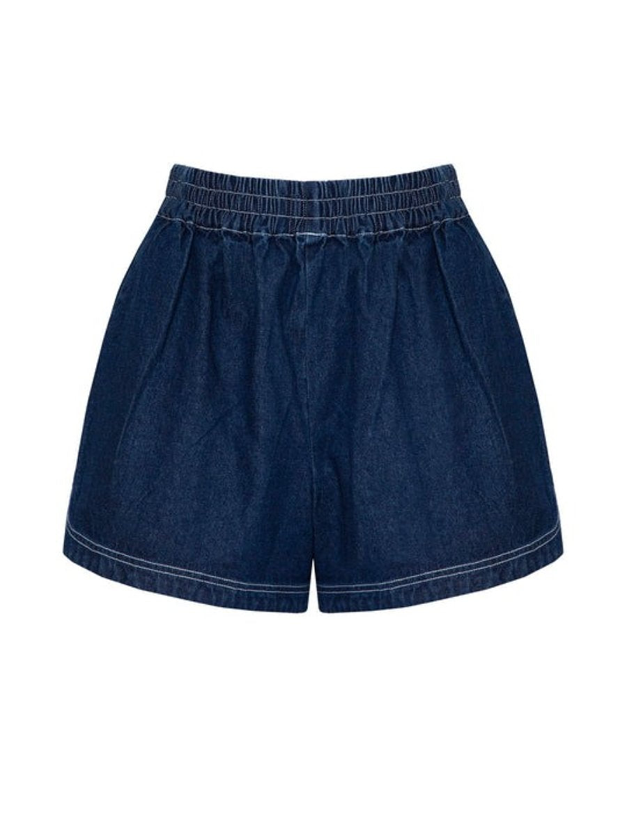 Blue Jean Short Sleeve Two Piece Set