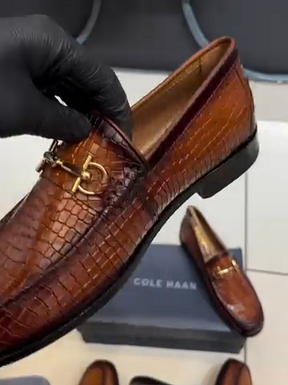 Handmade Men's Crocodile Leather Shoes