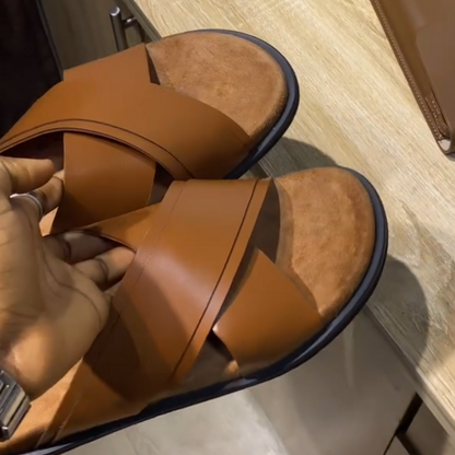 Men's Brown Cork Slippers