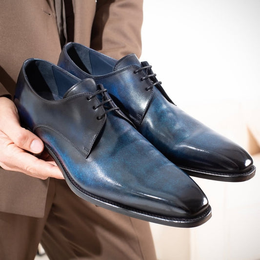 Gentileschi Ocean And Denim Derby Shoes
