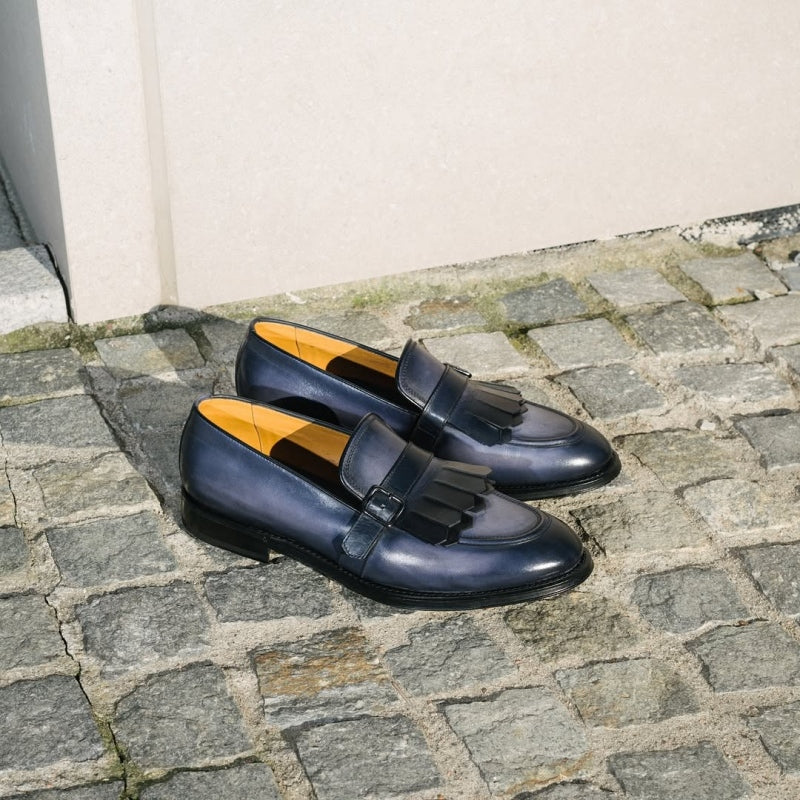 Hand Aged Leather And Tassels Loafer