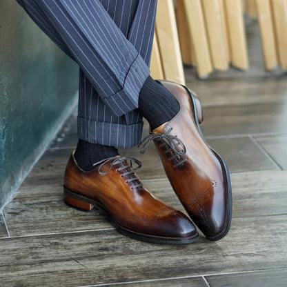 Elegance Whole Cut Wingtips Oxford Shoes