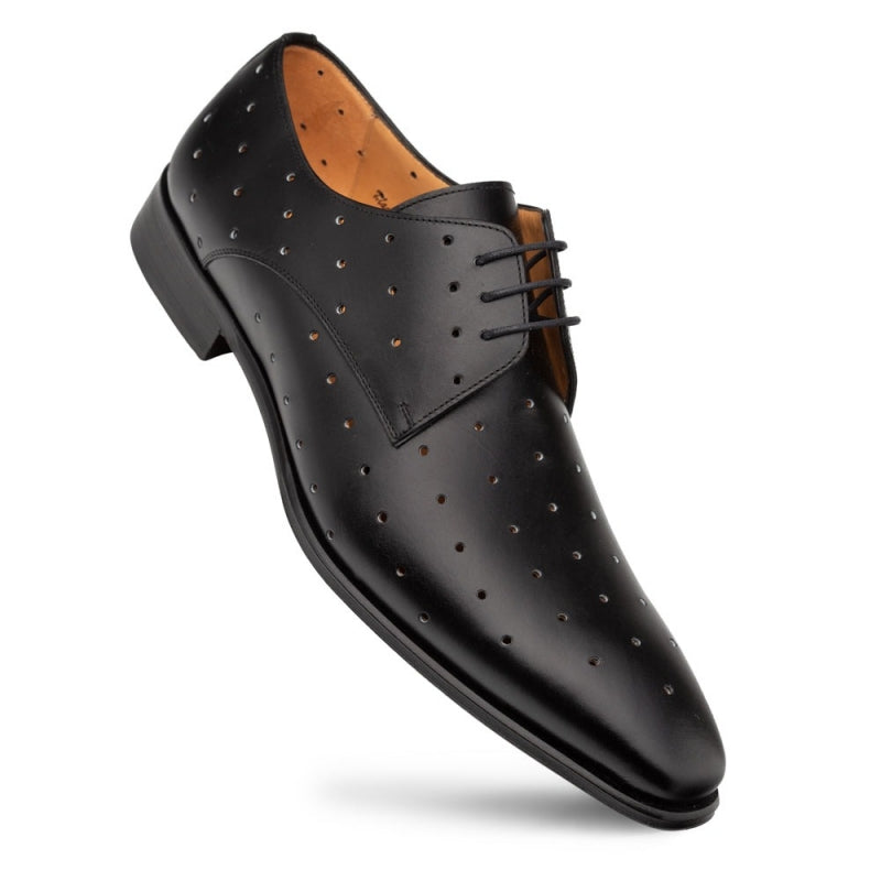Perforated Plain Toe Lace-Up Shoes