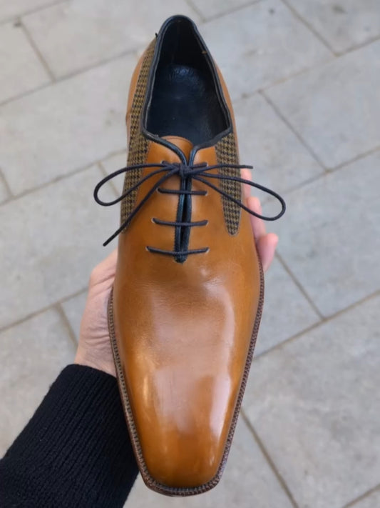 Handmade Ten Leather Lace Up Leather Shoes