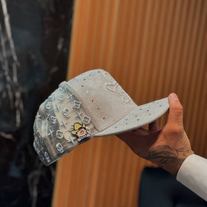 Hand-embroidered And Diamond-encrusted Peaked Cap