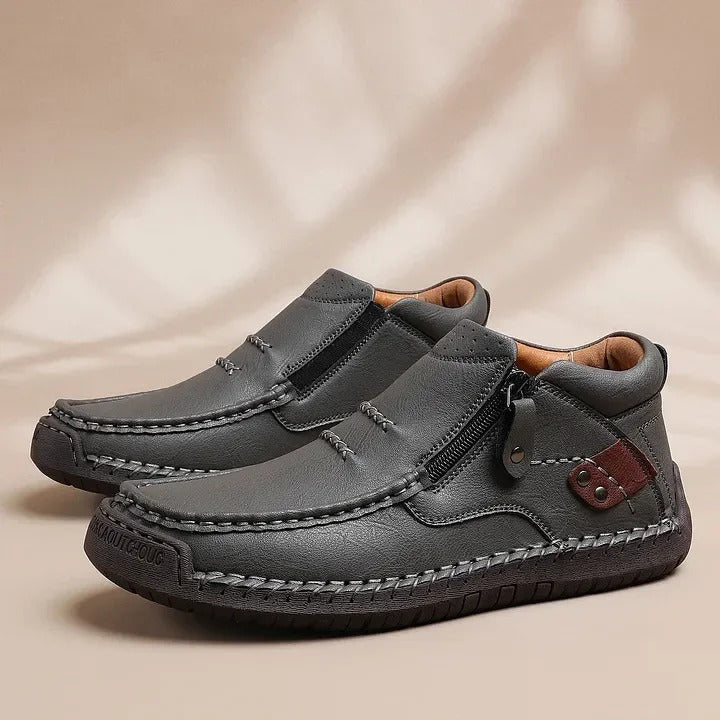 Men's Handmade Premium Leather Slip-On Driving Shoes – Wide Toe, Arch Support