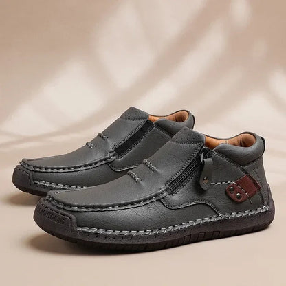 Men's Handmade Premium Leather Slip-On Driving Shoes – Wide Toe, Arch Support