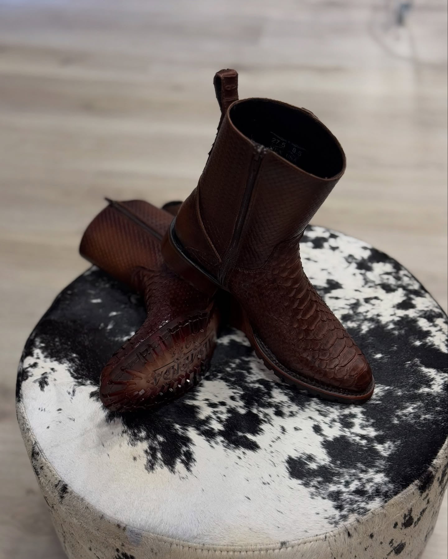 Italian Handmade Python Western Boots