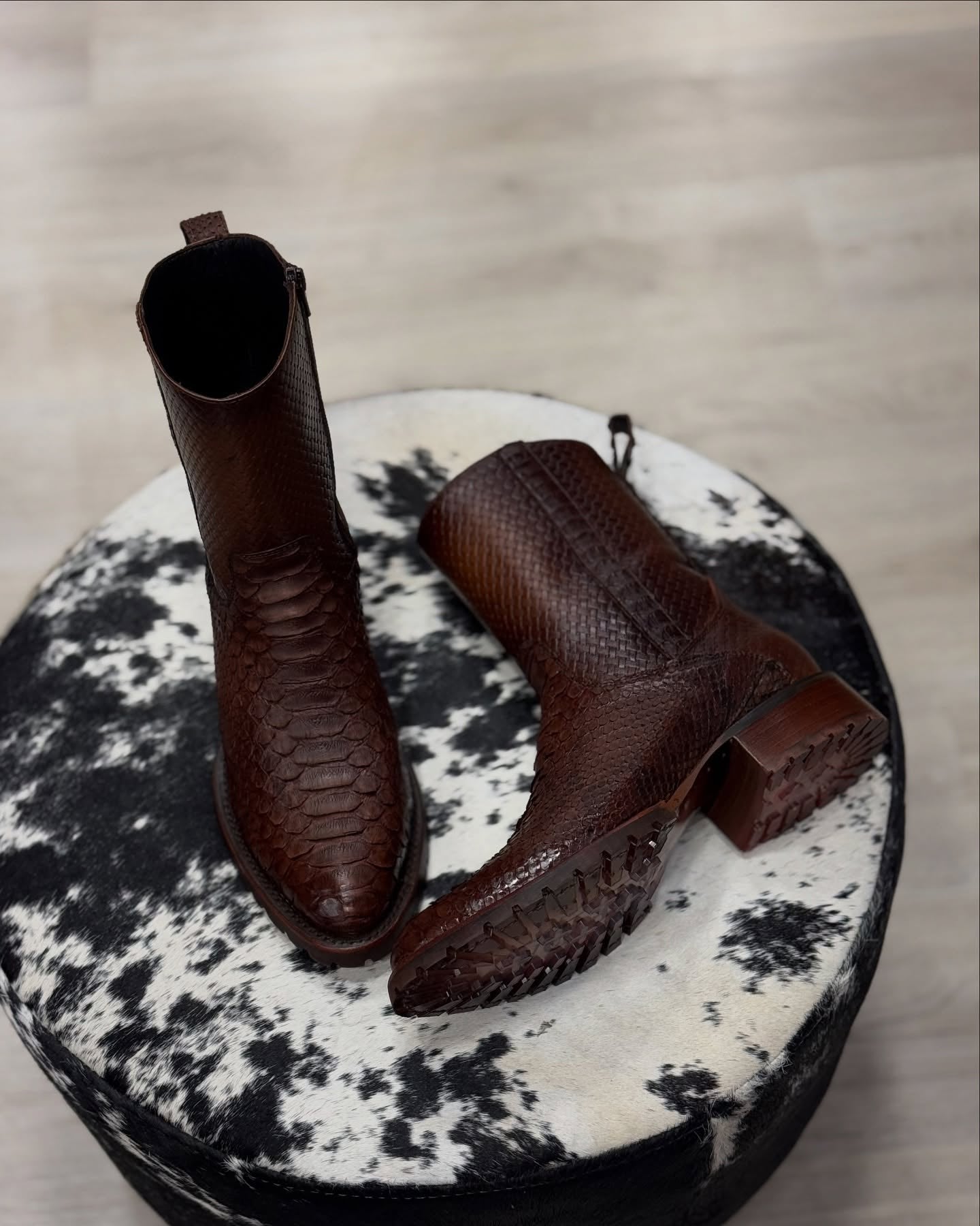 Italian Handmade Python Western Boots