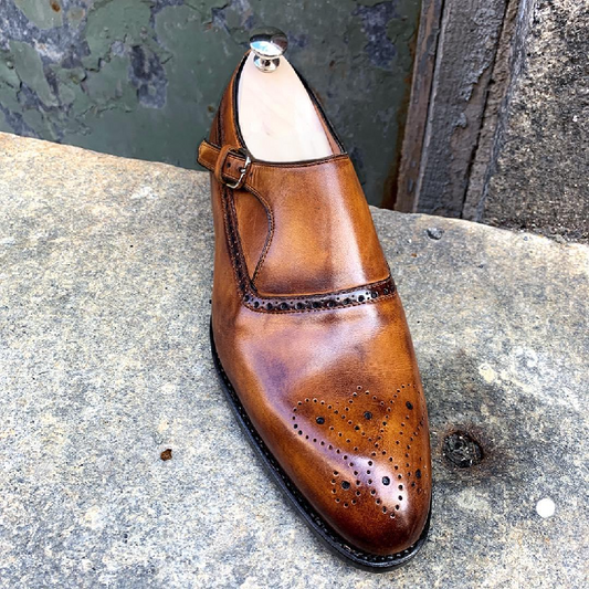 Handmade Men's Calfskin Formal Monk
