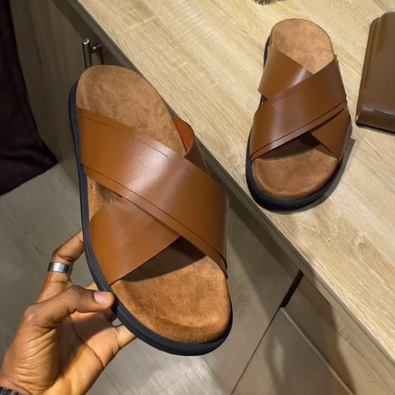 Men's Brown Cork Slippers